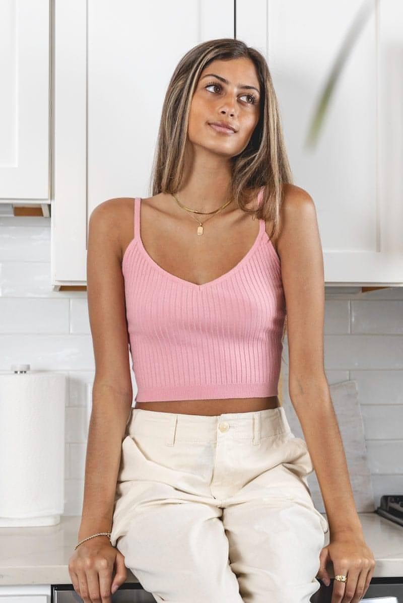 Sweater Ribbed Crop Tank Top from Love Classic