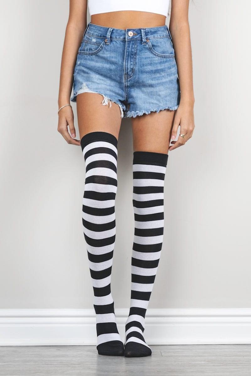 Striped Thigh High Socks – Love Classic